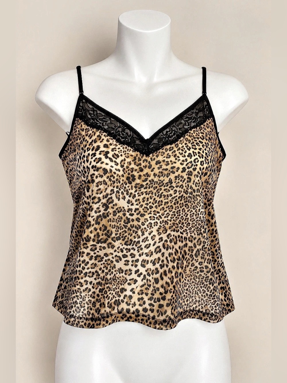 Leopard Print Lace Trim Camisole